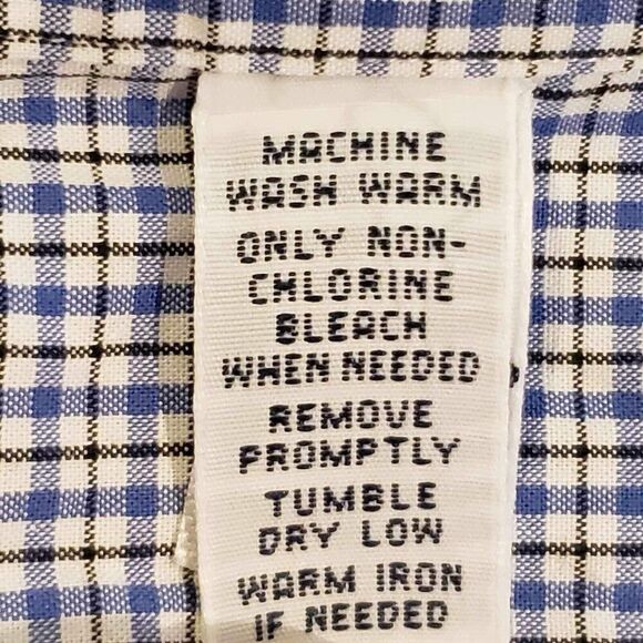 Polo Ralph Lauren Shirt Oxford Button Down LS Mens Size 17.5 XXL Blue Plaid - Picture 7 of 11